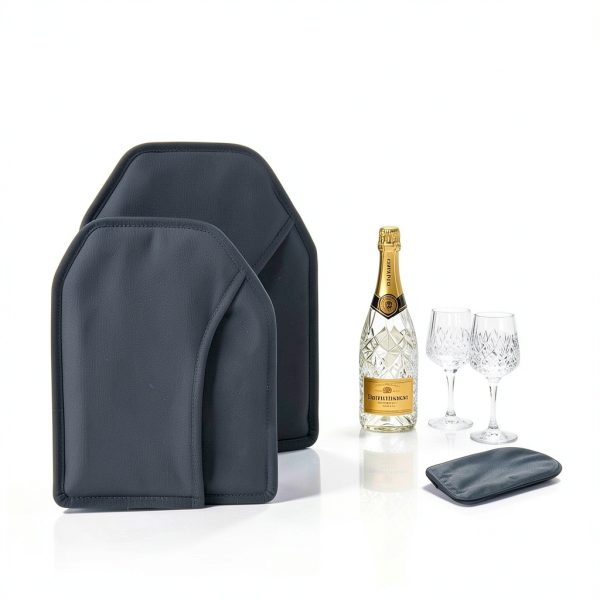 Wine Cooler Sleeve icepac Black Gel Chiller 15.5x21.5x3-2